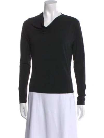 Pre-owned Plein Sud Cowl Neck Long Sleeve Top In Black