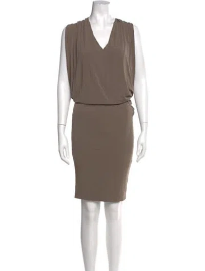 Pre-owned Plein Sud Cowl Neck Midi Length Dress In Brown