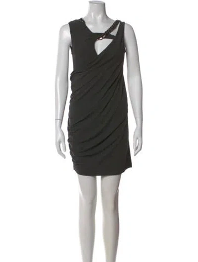 Pre-owned Plein Sud Cowl Neck Mini Dress In Gray