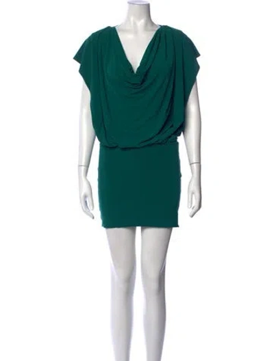 Pre-owned Plein Sud Cowl Neck Mini Dress In Green
