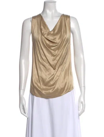 Pre-owned Plein Sud Cowl Neck Sleeveless Top In Neutral