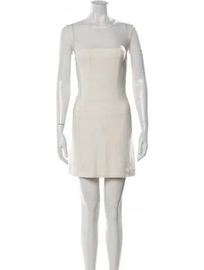 Pre-owned Plein Sud Crew Neck Mini Dress In White