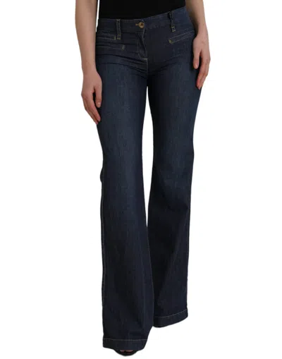 Plein Sud Dark Blue Cotton Bootcut Denim Jeans