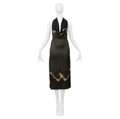 Pre-owned Plein Sud Dark Green Tie-dye Halter Dress