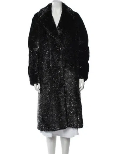 Pre-owned Plein Sud Faux Fur Coat In Black
