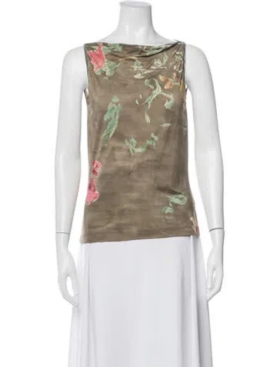 Pre-owned Plein Sud Floral Print Cowl Neck Top In Multicolor