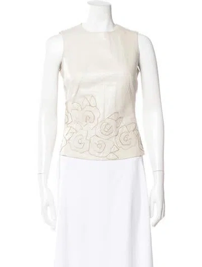 Pre-owned Plein Sud Floral Print Crew Neck Top In Neutral