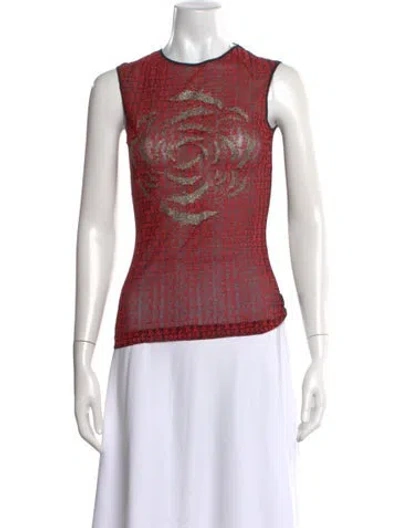 Pre-owned Plein Sud Graphic Print Crew Neck Top In Red