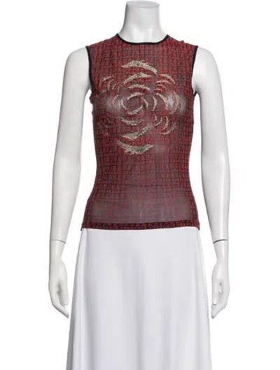 Pre-owned Plein Sud Graphic Print Crew Neck Top In Red