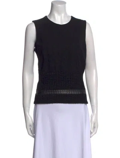 Pre-owned Plein Sud Leather Crew Neck Top In Black