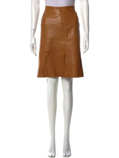 Pre-owned Plein Sud Leather Knee-length Skirt In Neutral
