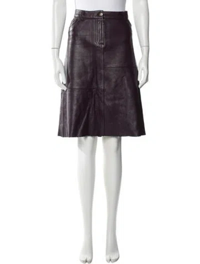 Pre-owned Plein Sud Leather Knee-length Skirt In Purple