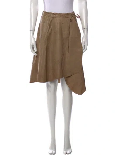 Pre-owned Plein Sud Leather Midi Length Skirt In Brown