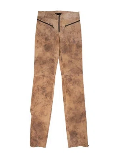 Pre-owned Plein Sud Leather Skinny Leg Pants In Neutrals
