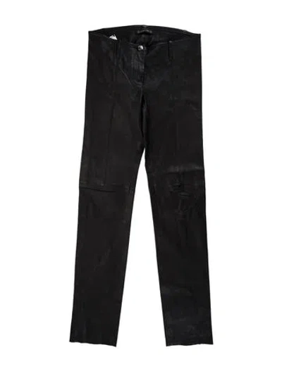Pre-owned Plein Sud Leather Straight Leg Pants In Black