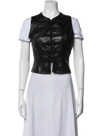 Pre-owned Plein Sud Leather Vest In Neutrals