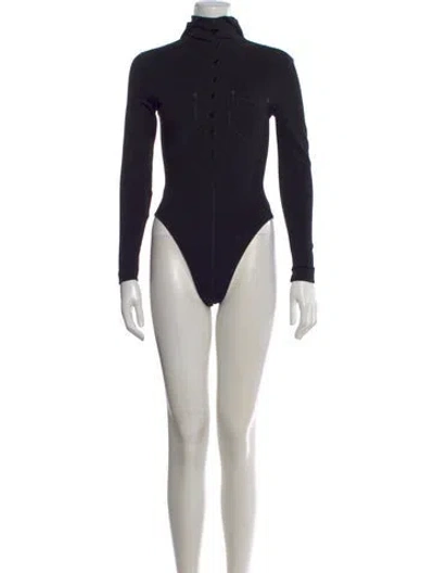 Pre-owned Plein Sud Long Sleeve Bodysuit In Black
