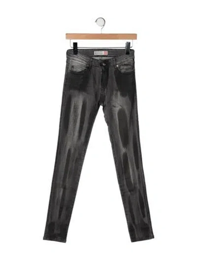 Pre-owned Plein Sud Mid-rise Skinny Leg Jeans In Gray