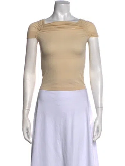 Pre-owned Plein Sud Off-the-shoulder Short Sleeve Top In Neutrals