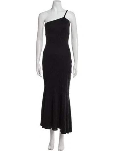 Pre-owned Plein Sud One-shoulder Long Dress In Black