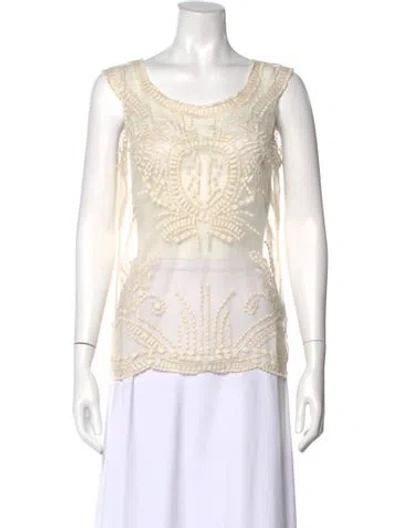 Pre-owned Plein Sud Patterned Crew Neck Top In Neutral
