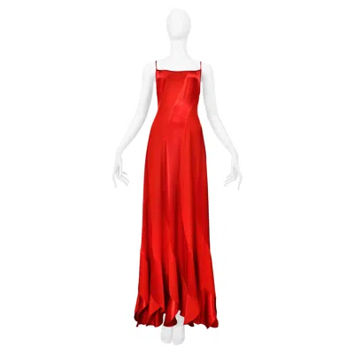Pre-owned Plein Sud Red Bias Cut Ribbon Dress With Satin Insets