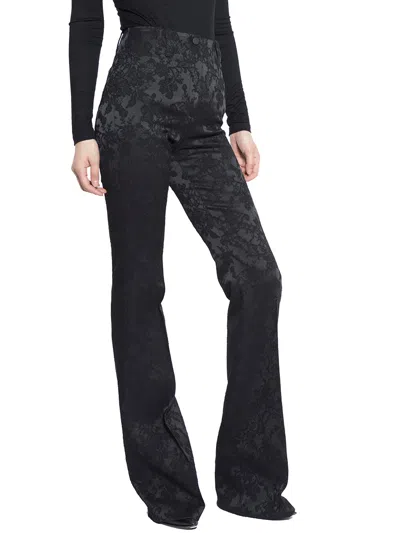 Plein Sud Satin Jaquard Flare Pants In Animal Print