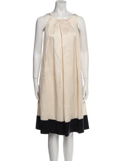 Pre-owned Plein Sud Scoop Neck Knee-length Dress In Neutral