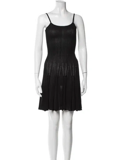 Pre-owned Plein Sud Scoop Neck Mini Dress In Black