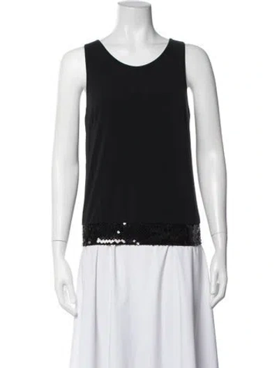 Pre-owned Plein Sud Scoop Neck Sleeveless Top In Black