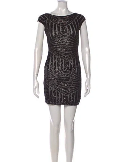 Pre-owned Plein Sud Sequin Mini Dress In Black