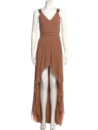 Pre-owned Plein Sud Silk Long Dress In Neutral