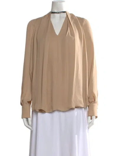 Pre-owned Plein Sud Silk V-neck Blouse In Neutral
