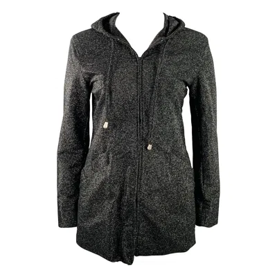 Pre-owned Plein Sud Size 10 Black Glitter Polyamide Blend Hooded Coat