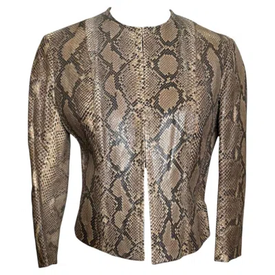 Pre-owned Plein Sud S/s 2000 Python Leather Jacket In Gray
