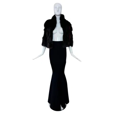 Pre-owned Plein Sud *usa Only* Faycal Amor  Vintage Fur Bolero Shrug Jacket In Black