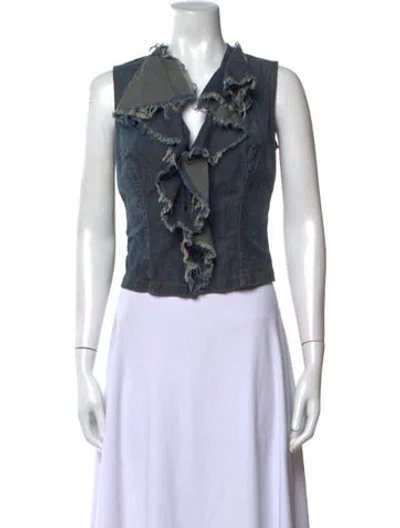 Pre-owned Plein Sud Vintage 1990's Top In Blue