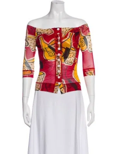 Pre-owned Plein Sud Vintage Graphic Print Top In Red