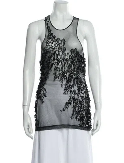 Pre-owned Plein Sud Vintage Lace Pattern Top In Black