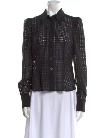 Pre-owned Plein Sud Vintage Late 1990's - Early 2000's Button-up Top In Black
