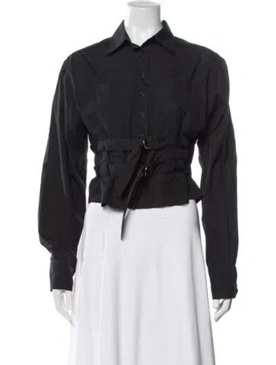 Pre-owned Plein Sud Vintage Late 1990's - Early 2000's Button-up Top In Black