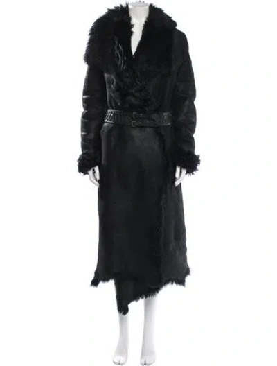 Pre-owned Plein Sud Vintage Late 1990's - Early 2000's Fur Coat In Black