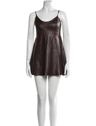 Pre-owned Plein Sud Vintage Mini Dress In Brown