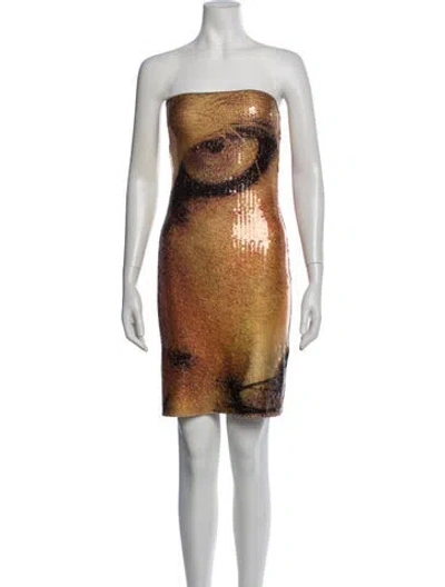 Pre-owned Plein Sud Vintage Mini Dress In Brown/orange