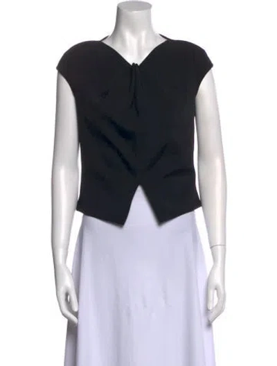 Pre-owned Plein Sud Vintage V-neck Crop Top In Black