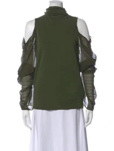 Pre-owned Plein Sud Virgin Wool Turtleneck Top In Green