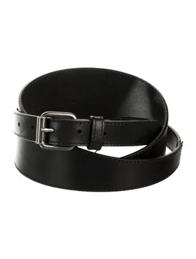Pre-owned Plein Sud Wide Leather Belt In Black