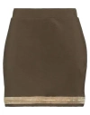 Plein Sud Woman Mini Skirt Military Green Size 8 Viscose, Polyamide, Elastane In Green