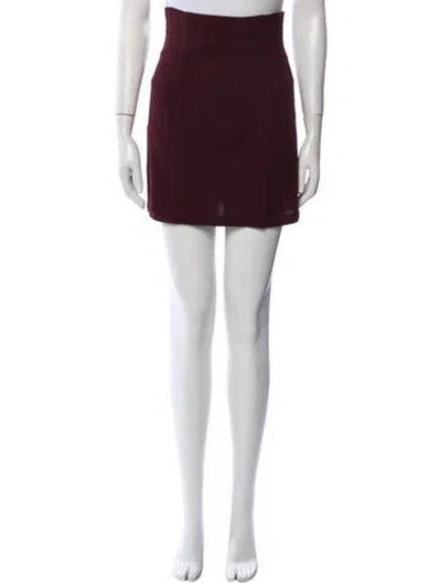 Pre-owned Plein Sud Wool Mini Skirt In Burgundy