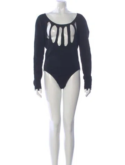 Pre-owned Plein Sud Wool Scoop Neck Bodysuit In Blue